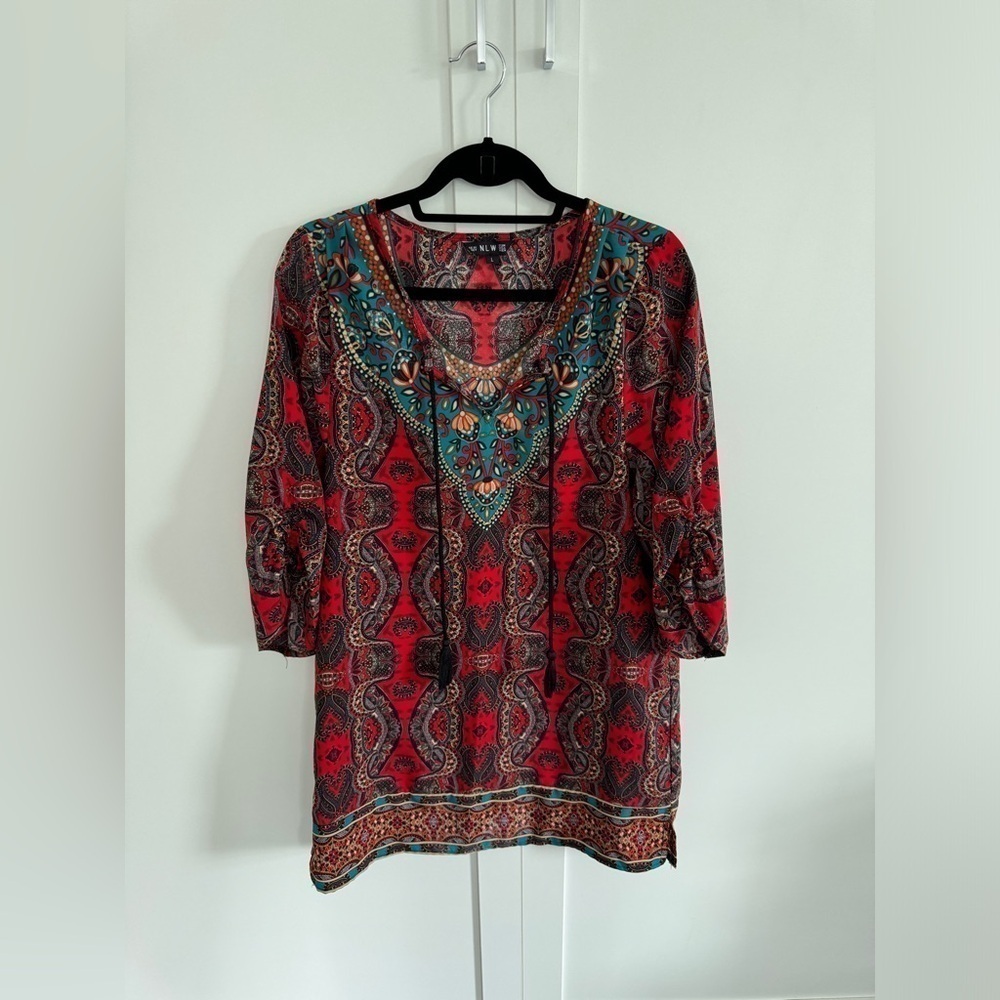 (1) C - NLW, Red Swimsuit Coverup Size L